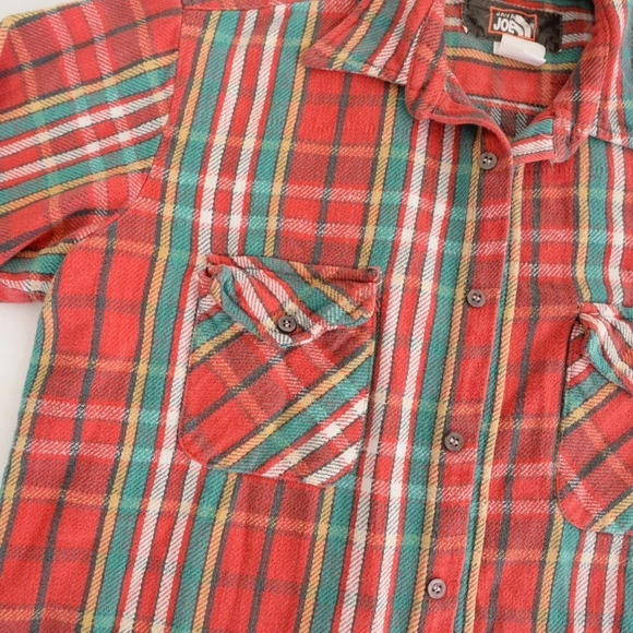 VTG 90'S Java Joe Red And Green Checker Pattern 100% Cotton Shirt Size Medium - Picture 12 of 12